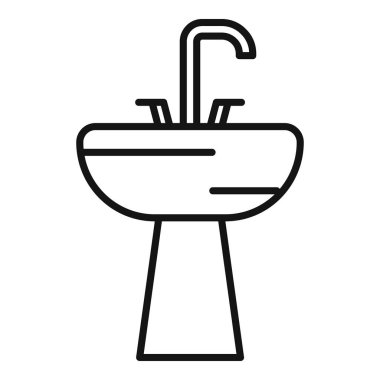 Sabah su havzası ikonu ana hatları vektörü. Tedavi hizmetleri. Kozmetik losyon