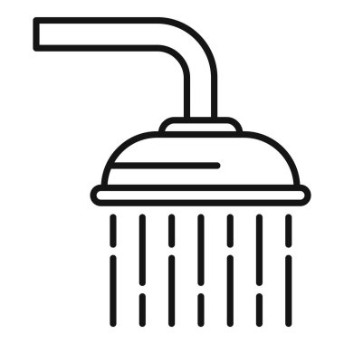 Duş başlığı simgesi ana hat vektörü. Sabah tedavi banyosu. Kozmetik tedavi