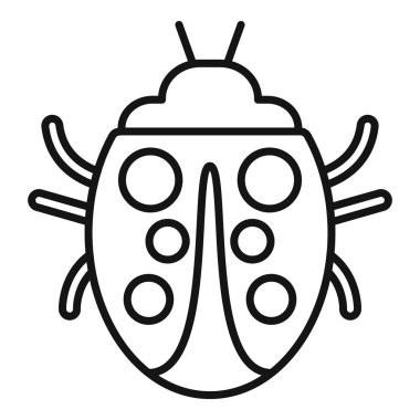 Hayvan uğur böceği ikonu ana hatları vektörü. Doğa sanatı baharı. Böcek kanadı yaratığı