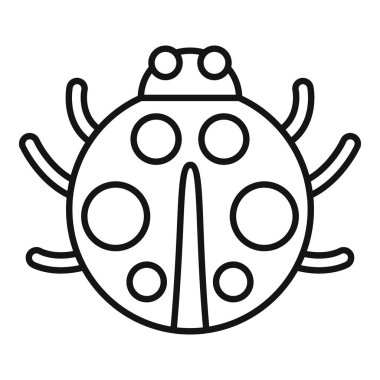 Bebek uğur böceği ikonu ana hatları vektörü. Komik hayvan. Anten kanatlı yaratık