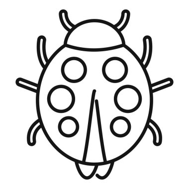 Ön bahçe böceği ikonu ana hat vektörü. Çarşaf doğa sanatı. Vahşi yaşam anteni