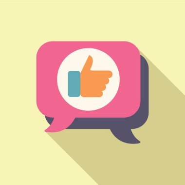 Sohbet ürün ikonu düz vektörü. Online tasarım servisi. Yıldız pazarlama