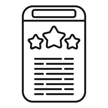 Çevrimiçi çarpım ikonu ana hatları vektörü değerlendiriliyor. İşlem rakamı. Yardım servisini başlat