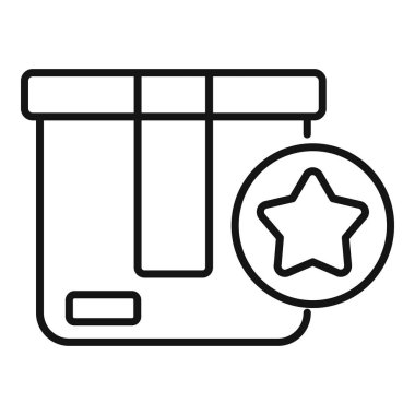 Kutu çarpım ikonu ana hatları vektörü. Özellikli uygulama küpü mevcut. Serbest bırakma bölümü