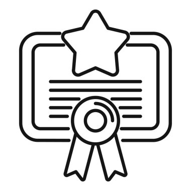 Diploma sertifikası ana hatları vektörü. İşlem rakamı. Kısmen modern bakım