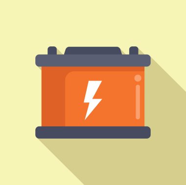 Solar panel battery icon flat vector. Part converter. Source power charge clipart