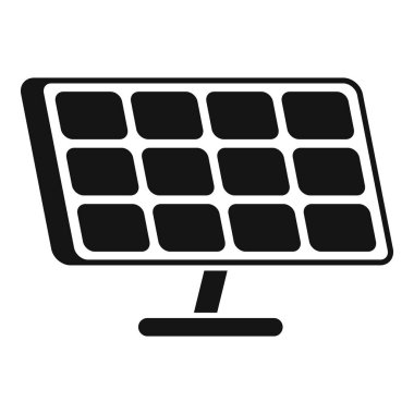 Alan güneş paneli simgesi basit vektör. Lamba hücre gücü. Modül kaynak ızgarası