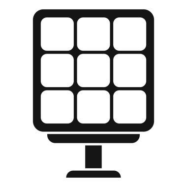 Basit vektör güneş paneli simgesini yükle. Çatı ızgarası. Termal hücre çözeltisi