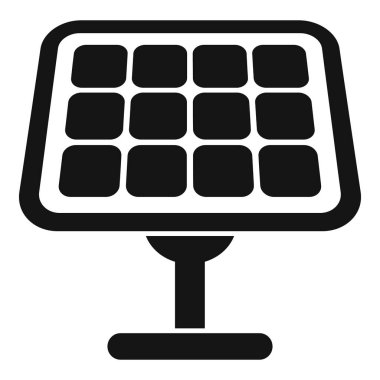 Güneş paneli simgesini basit bir vektörle sırala. Isı ızgarası güneşi. Kontrolcü termal hücre