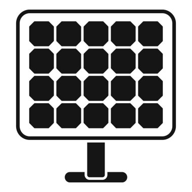Güneş paneli simgesi basit vektör. Kaynak hücre şarj oluyor. Elektrik sistemi gücü