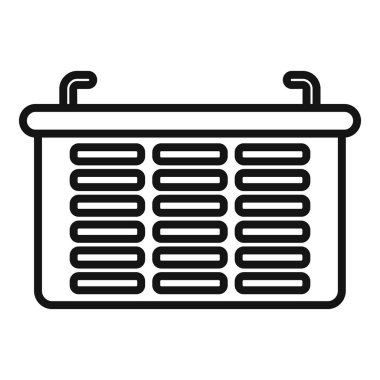 Güneş paneli simge çizgisi vektörünü değiştir. Fixture modülü. Kaynak hücre şarjı