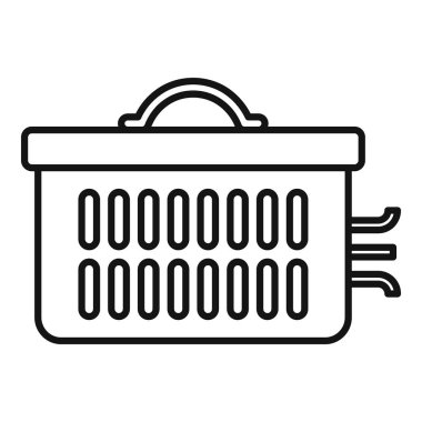 Güneş paneli simge dış hat vektörü. Güneş kumandası. Modül hücre şarjı