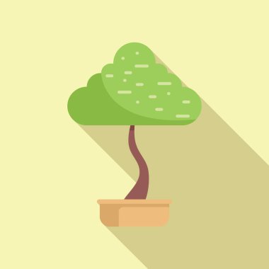 Şirin ağaç kabı ikonu düz vektör. Bahçe işleri. Peyzaj işçiliği