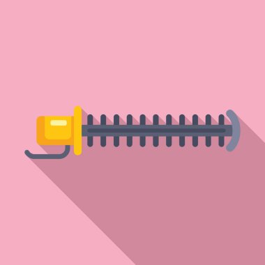 Elektrikli budayıcı cihaz simgesi düz vektör. Ağaç buduyorum. Çim çitleri