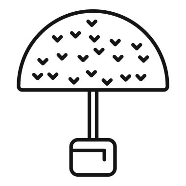 Forest trim çalışması ikon ana hatları vektörü. Elektrikli testere servisi. Görülen budama enerjisi