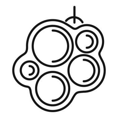 Büyük baloncuk ikon ana hat vektörünü patlatır. Stres önleyici oyuncak. Çocuklar eğlenceli oyun öğesi