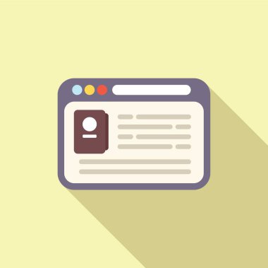 Web yazarı kitaplarının düz vektörü. Edebiyat okulu. Eğitim dijital