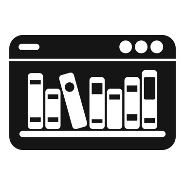 Çevrimiçi kitapçı simgesi basit vektör. Rehber. Uygulama İnternet İzleyici