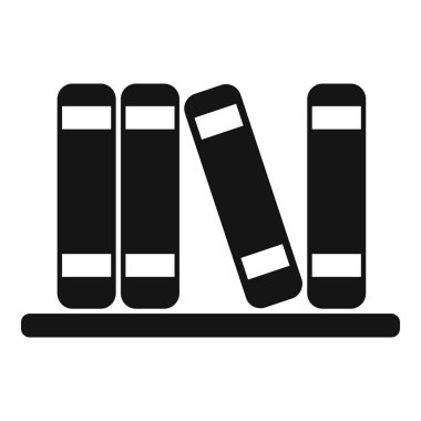 Ev kitabı raf simgesi basit vektörü. Erişilebilir edebiyat. Eğitimci