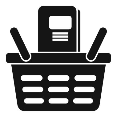 Alışveriş sepeti kitapları simgesi basit vektör. Uygulama sesini kaydet. Kişi kılavuzunu oku