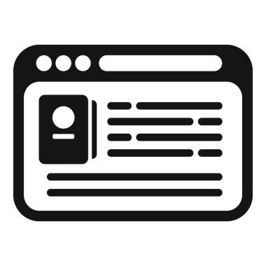 Web yazarı kitapları simgesi basit bir vektör. Edebiyat okulu. Eğitim dijital