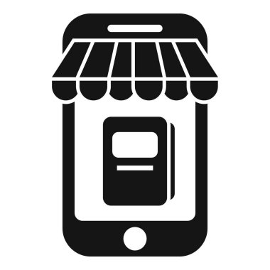 Mesafe çevrimiçi kitaplarının simgesi basit vektör. Uzaktan okuma. Kişi öğrenme