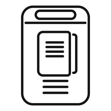 Çevrimiçi kitap simgesi ana hatları vektörü. Yazar edebiyatı. Bilgisayar dijital sesi