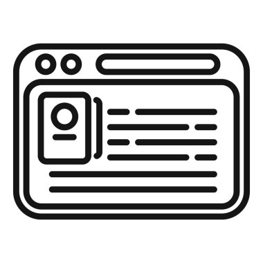 Web yazarı kitapları ikon ana hatları vektörü. Edebiyat okulu. Eğitim dijital