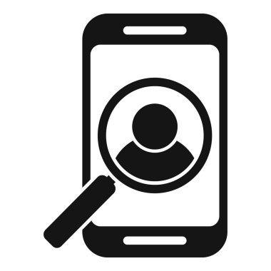 Çevrimiçi istemci simgesi basit vektörü ara. Veri müşterisi. Hisse sunucusu tasarla