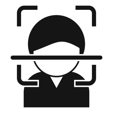 Müşteri güvenliği simgesini basit bir vektörle tara. Kişisel hisse tasarımı. Dijital iş