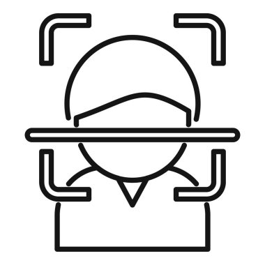 Müşteri güvenlik simgesi ana hatlarını tara. Kişisel hisse tasarımı. Dijital iş