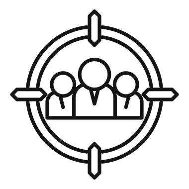 Hedef müşteri ikonu ana hat vektörü. İşlem kimliği. Stock suç yıldızı