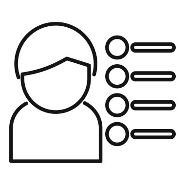 Cv çevrimiçi istemci simgesi ana hatları vektörü. Takım özel işi. Banka risk pazarı