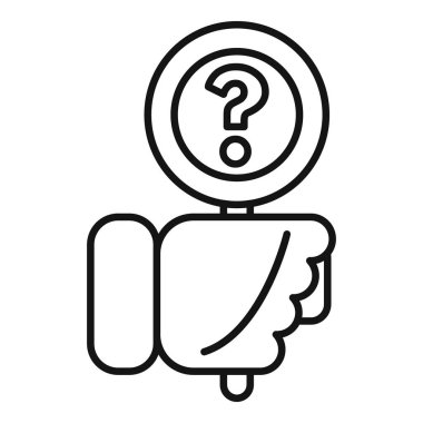 İlk soru istemci simgesi ana hatları vektörü. Cezai işlem. Ticaret pazarı güvenliği