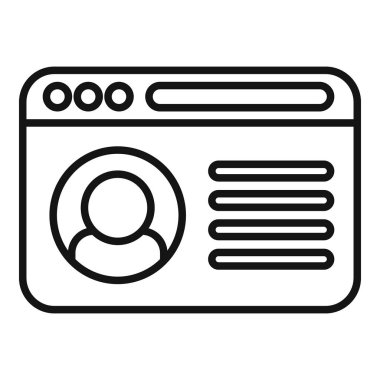 İstemci web sörf simgesi ana hatları vektörü. Para kişisel iş. Piyasa bankası