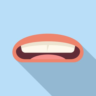 Terapi diksiyon ikonu düz vektör. Sözlü aktivite. Dikkatli öğrenme motoru