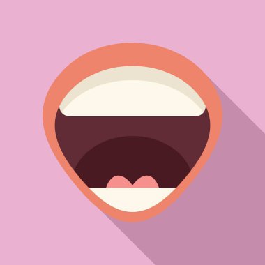 Diksiyon aktivite simgesi düz vektör. Sözlü süreç deyimi. Ebeveyn bakımı kelimesi