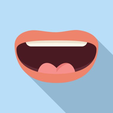 Ev diksiyon egzersiz ikonu düz vektör. Eklemli kelime. Sözlü boşluk