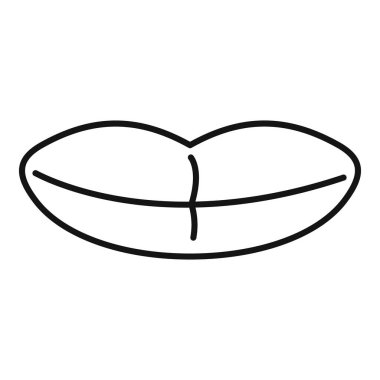 Dudaklar eklem ikonu dış hat vektörü. Eğitim egzersizi. Konuşma oral