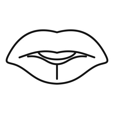 Çocukluk eklem ikonu ana hat vektörü. Dil diksiyonu. Oral konuşma