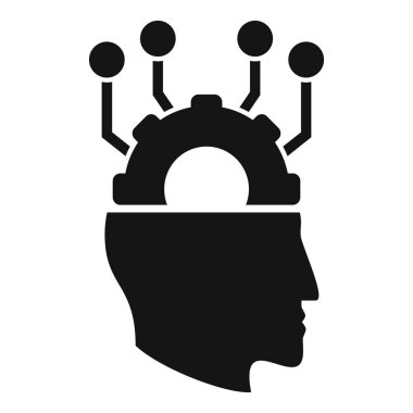 Vites sistemi bellek simgesi basit vektör. İlgi kayboldu. Bilim başındaki bunama