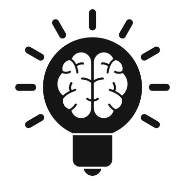 Güç fikri beyin ikonu basit vektörü. Hafıza sağlığı. Bilim yaratıcısı