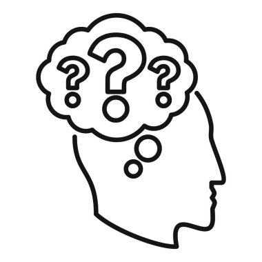 Bellek ikonu ana hatları vektörü. Sağlığını kaybetti. Yalnızlık bilimi zihni