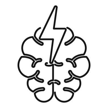 Hızlı beyin hafızası ikonu ana hatları vektörü. İş sağlığı. Sistem çalışması