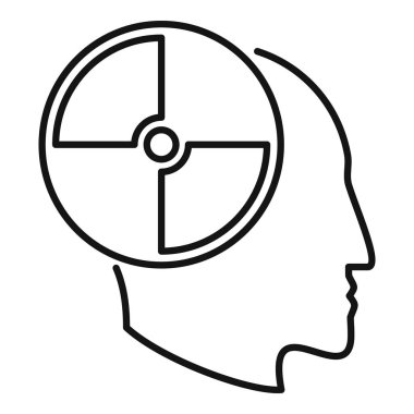 Kayıp bellek simgesi ana hatları vektörü. Sağlık bunaması. Yaratıcı düşünce