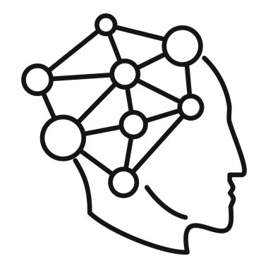 Yeni Yaratıcı Zihin Simgesi Taslak Vektörü. İnsan işi. Baş güç eğitimi