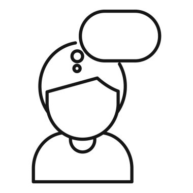 Bellek sohbeti simgesi ana hatları vektörü. Sağlığını kaybetti. Bilgiyi anımsa