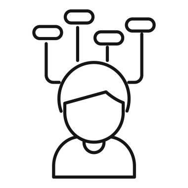 Kaybolan simge özet çizgisi vektörünü değiştir. Hafıza kontrolü. Düşün.