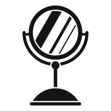 Yuvarlak ayna bakım ikonu basit bir vektör. Cilt modası. Vücut abanozu