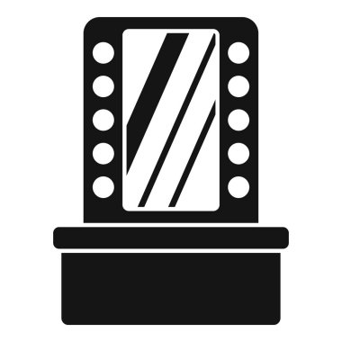 Güzellik salonu ayna masa simgesi basit bir vektör. Kadın modası. Salon prosedürü